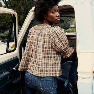 Doen ARTEMISIA TOP in Blush Promenade Plaid